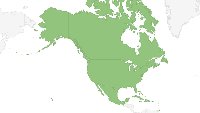 Map of North America and the Caribbean