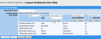 Screenshot of the import additional data screen for importing user variables